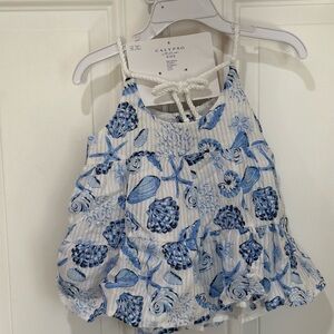 Calypso St. Barth Blue and White Kids Matching Set